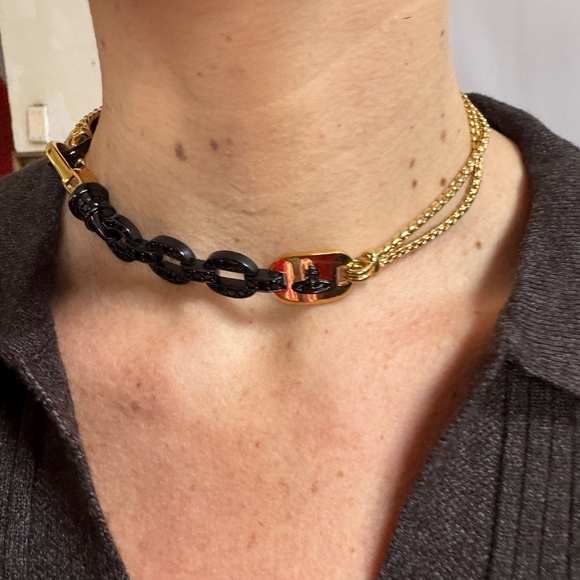 Vivienne Westwood Multi Detailed Chain / Link / Orb Crystal Choker Necklace - Picture 8 of 9